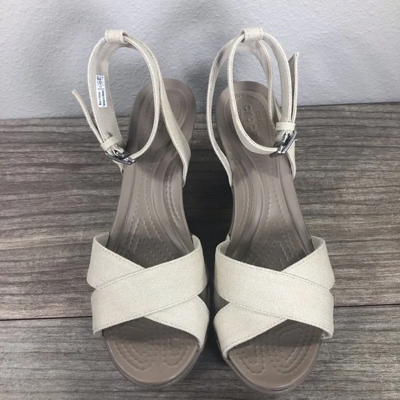 Crocs Leigh II Wedge Sandals sz 9 - Picture 8 of 15